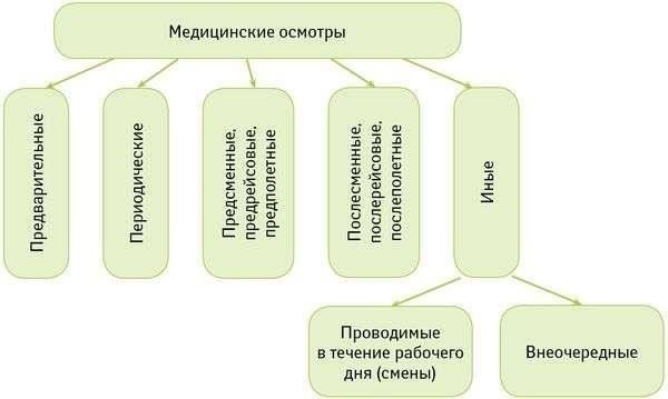 Виды работников, которые должны проходить обязательные медицинские осмотры